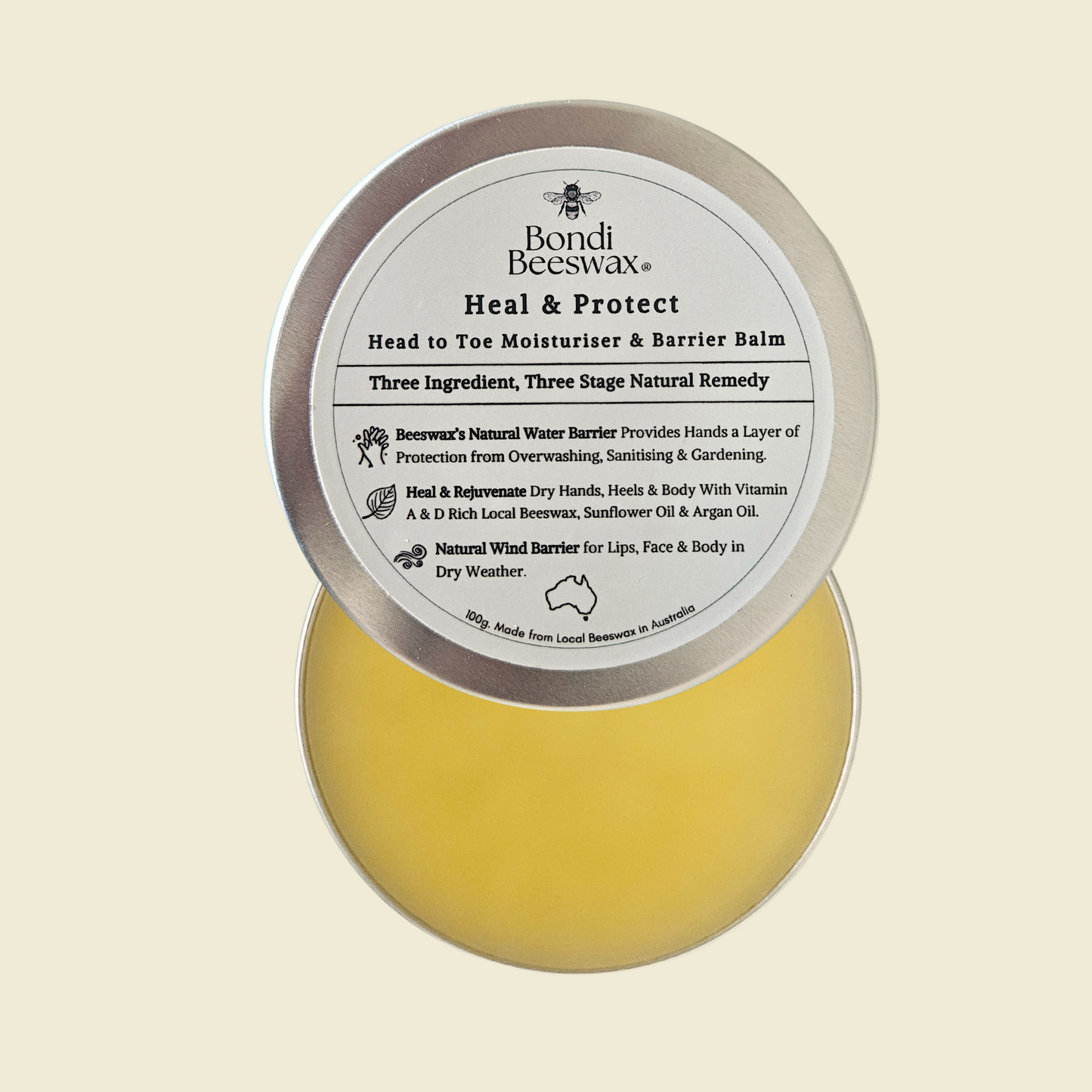 Bondi Beeswax Original Head to Toe Natural Moisturiser & Barrier Balm 100g